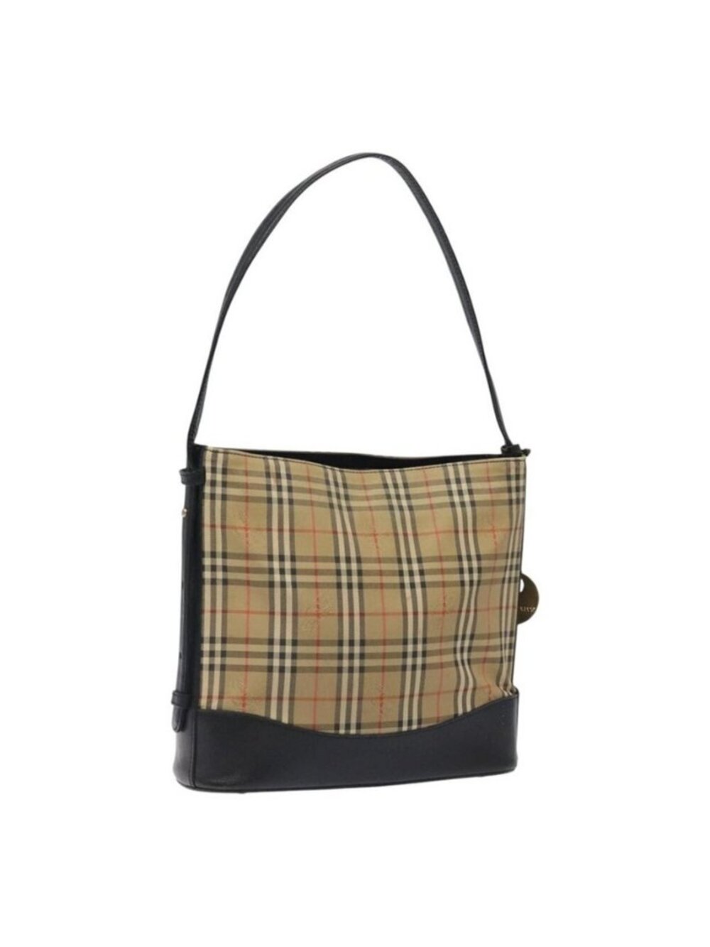 Authentic BURBERRY Nova Check Shoulder Bag Canvas Beige